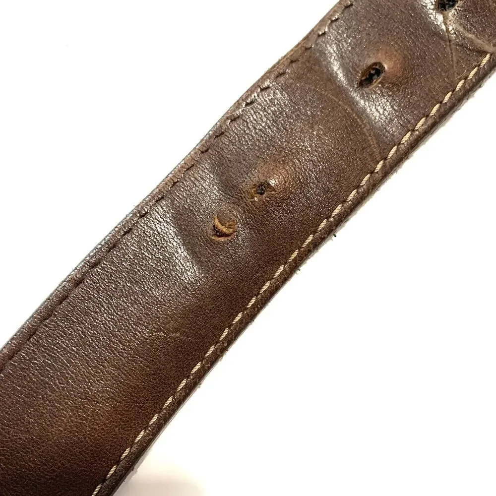 Carhartt Thrashed Belt Vintage Brown Top Grain Leather Work Wear Men's Sz 50